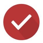 checkmark in red circle