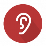 ear logo red circle